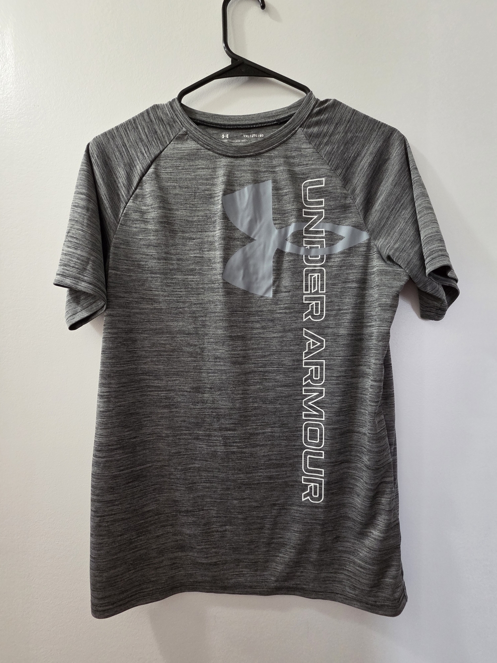 Under Armour Boys Charcoal Heather Short Sleeve Logo Tee